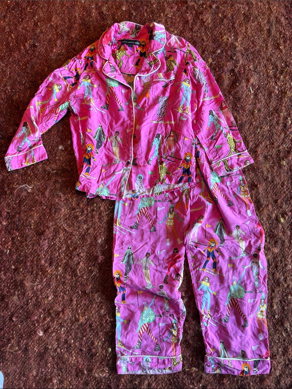 Girls' Pink Character-Print Pajama Set by Unknown Brand